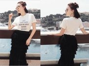 郭碧婷真敢穿，裙摆开叉开到了“大腿根”，网友：还能好好走路吗