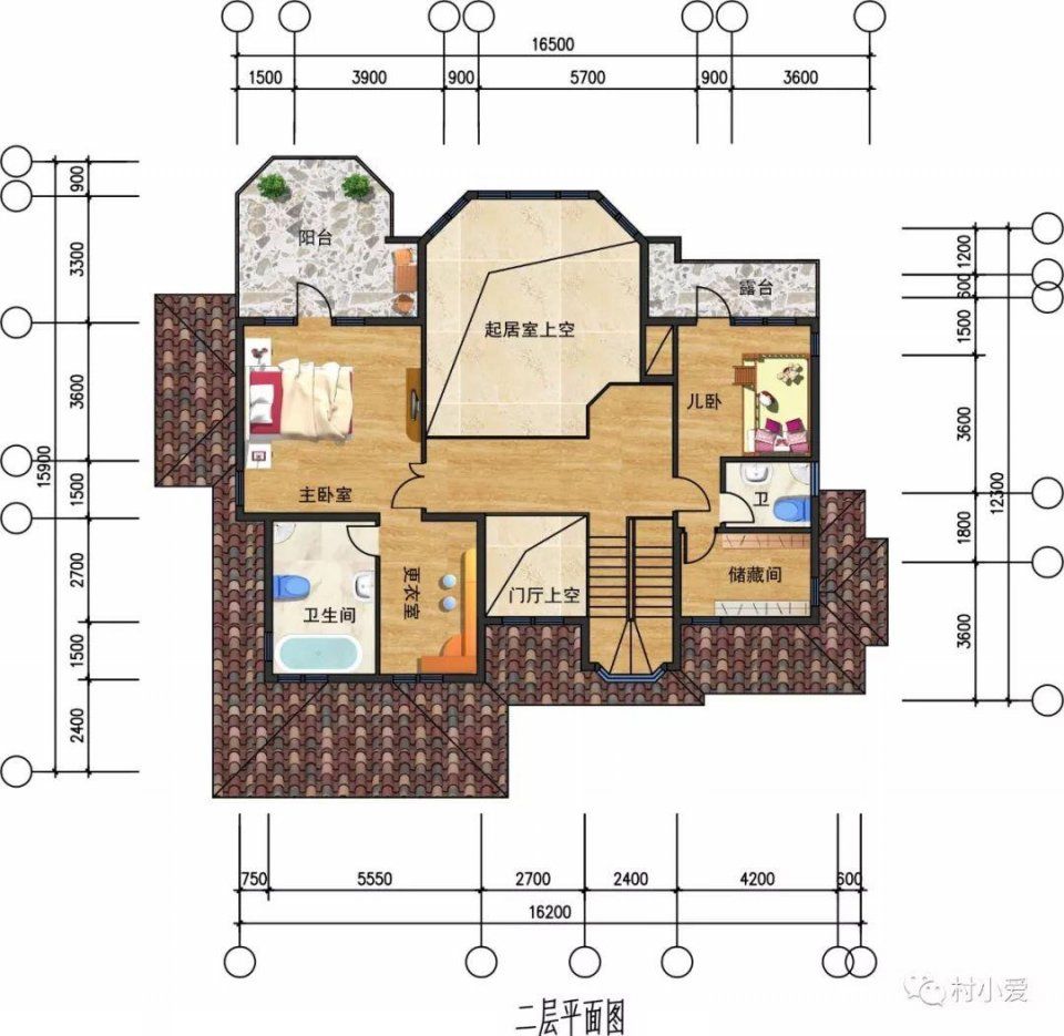 16x16m带地下室两层欧式别墅，旋转楼梯与挑空玻璃窗的浪漫邂逅