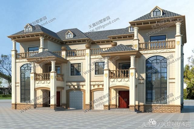 24X12.5米双拼别墅带车库,高贵优雅范儿,农村