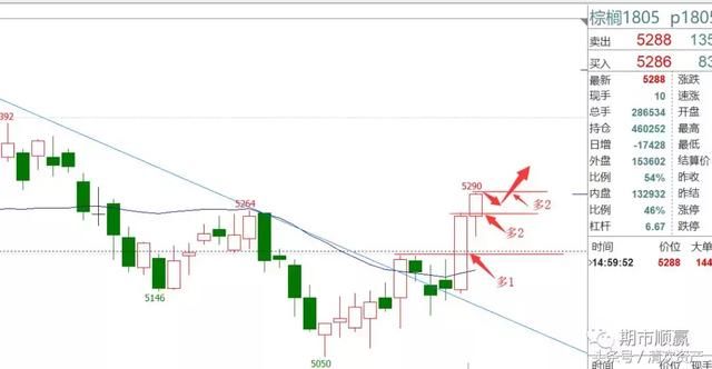 期货人生：2.28 棕榈多头进攻，多1、多2、多3 位置清晰