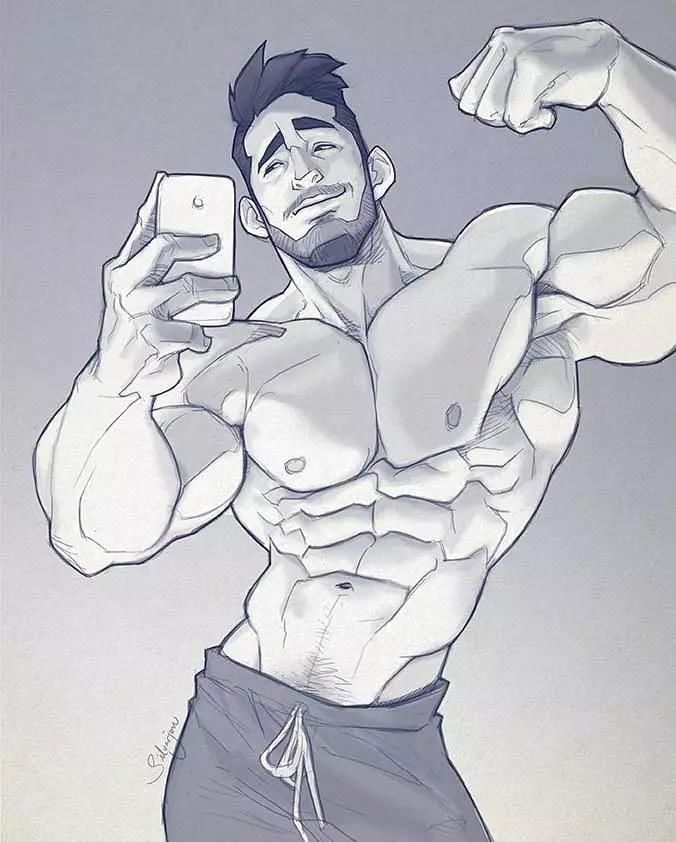 劲爆的漫画漫画看了就想去v漫画,每张都做肌肉真的白是这信图片
