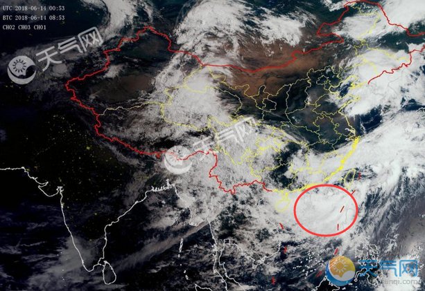 2018年第6号台风路径实时发布系统卫星云图