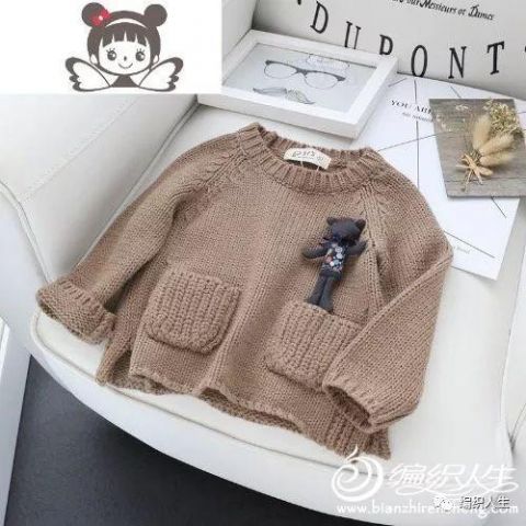 好看实穿!教你从下往上织可爱的宝宝棒针插肩