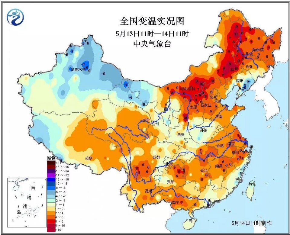 北方接力较强降雨，气温刚升又降