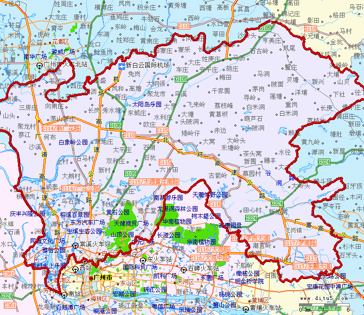 划分为11个地区的广州