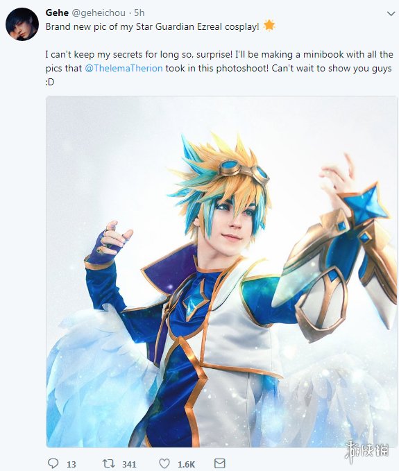 外国超帅小哥cos《lol》星之守护者ez