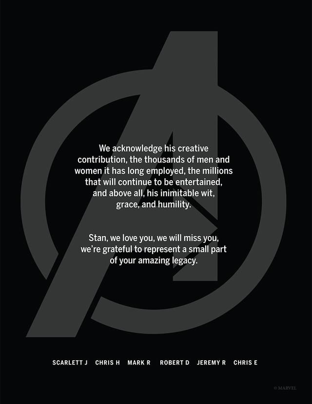 泪奔!复仇者联盟初代6人发表联合悼文悼念漫