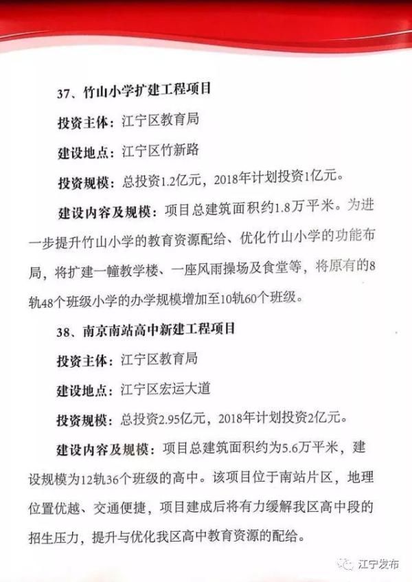 2018年江宁将建设49个重大项目 总投资1261.4亿元