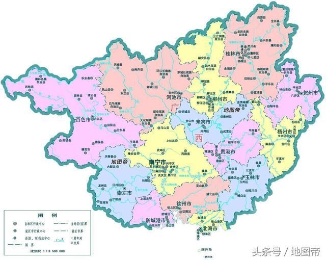 河南河北 湖南湖北 山东山西分界清晰,广东广西