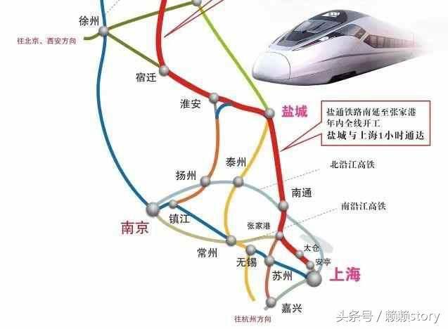 江苏正在建设一条时速达350公里的高铁线，跨越的这几个市有福了