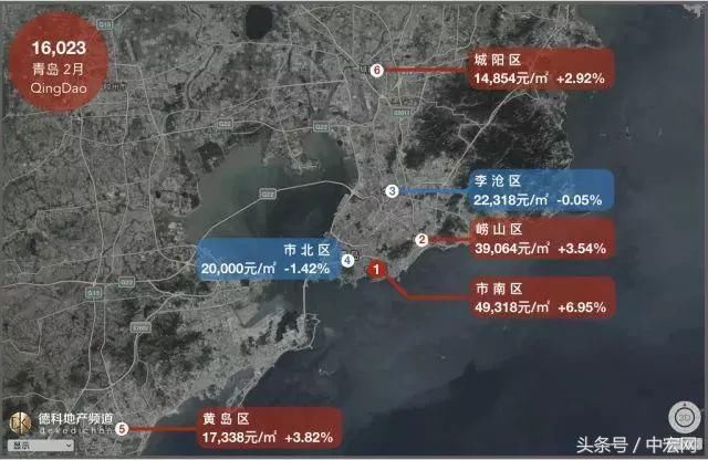 18座热门城市房价地图:上海大涨北京大跌