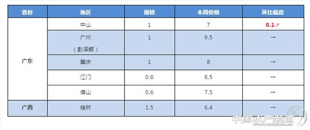 鲫鱼走俏，价格上涨明显，最高上涨0.6元！