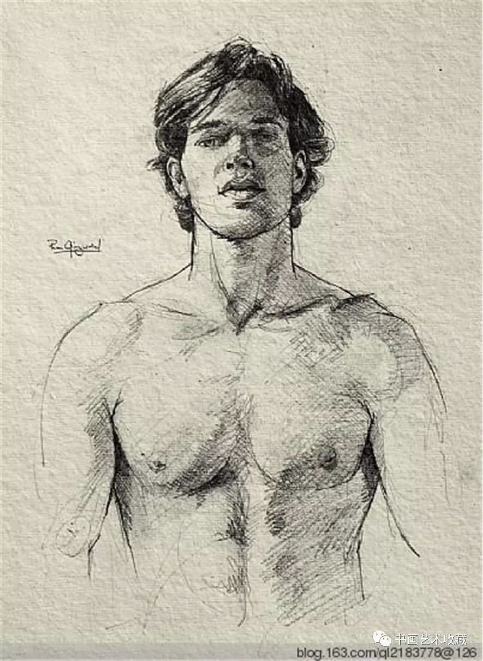 美国画家Ron.Griswold的男人体素描
