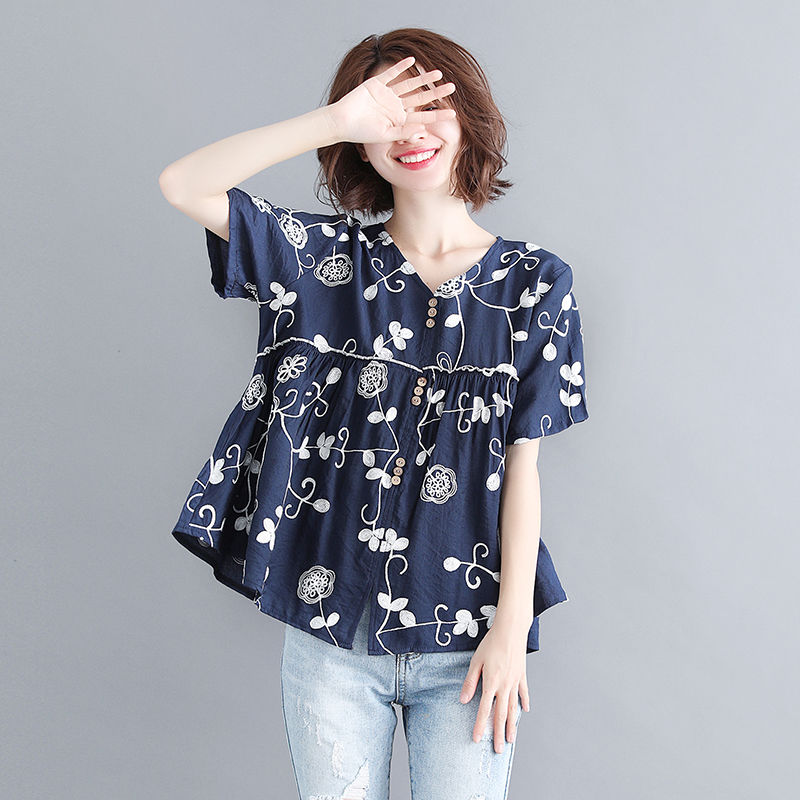 抖音上这种棉麻衫一下火了,虽然价格不贵,但上