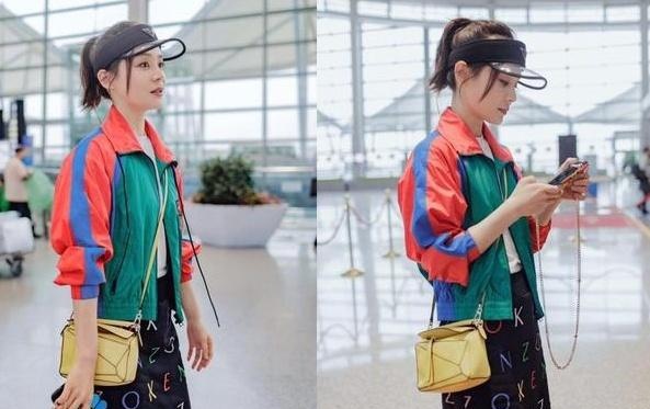 袁姗姗亮相机场