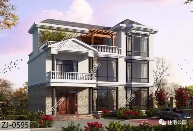 农村别墅15X12米,大堂屋屋顶花园健身房,一应