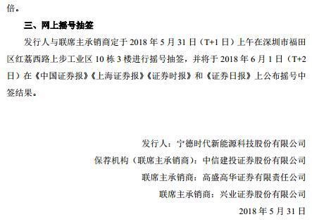 宁德时代:网上发行中签率为0.0937%