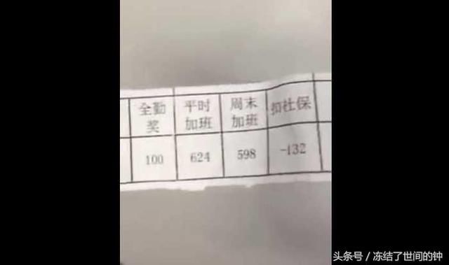 某工厂普工晒了自己的工资条，网友：喝水都不够啊