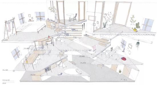 这栋零隐私的日本别墅 高6.9m竟有9层天花和地板