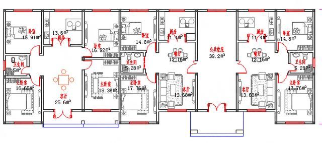 三拼户型！3011米3厅8室造价30万带堂屋一层中式双坡屋顶自建房