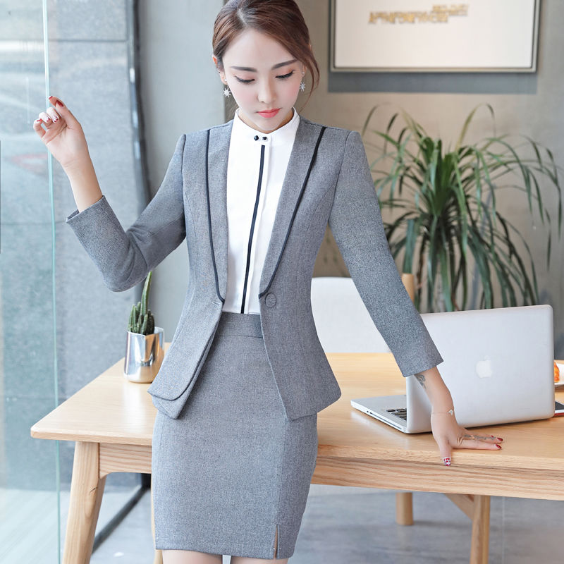 2018新款职业装女装套装时尚修身西装白领正