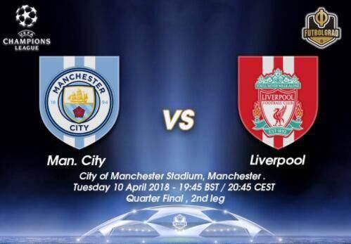 欧冠-曼城vs利物浦首发:丁丁PK萨拉赫 阿圭罗