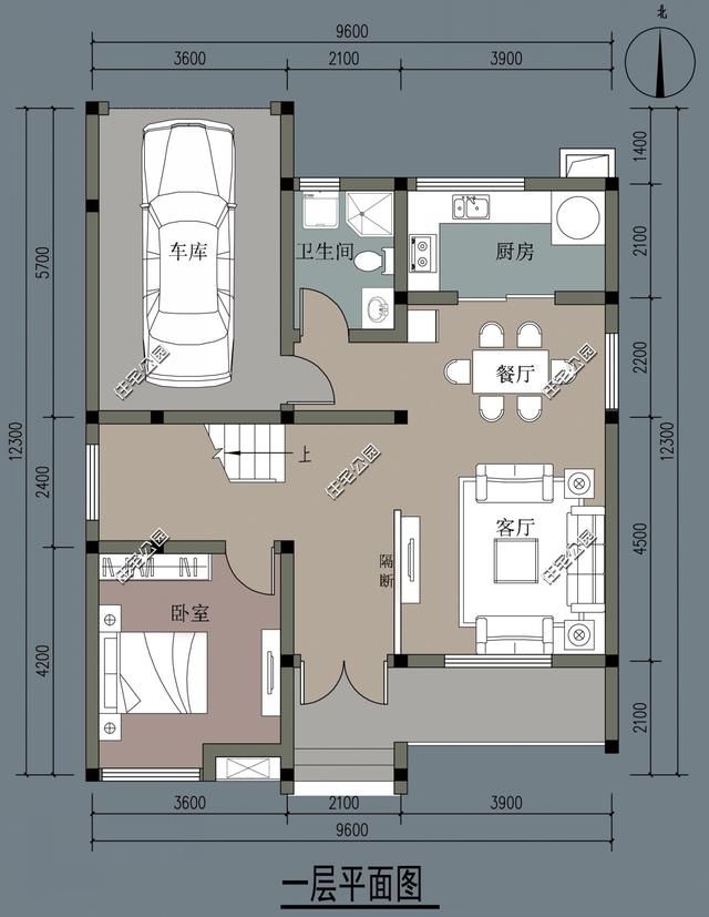 新农村10米面宽建房子，入户车库要不要？两套方案含平面图