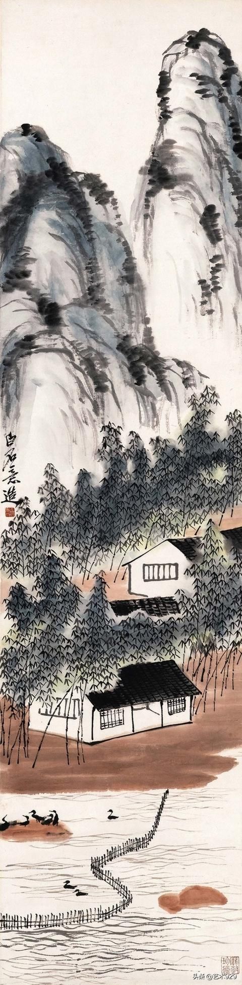 齐白石最富诗情画意山水57幅赏析