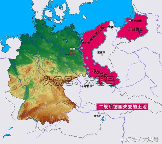 德国的领土变迁,一战前有54万平方公里,二战后