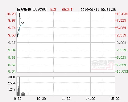 快讯:博实股份涨停 报于10.2元