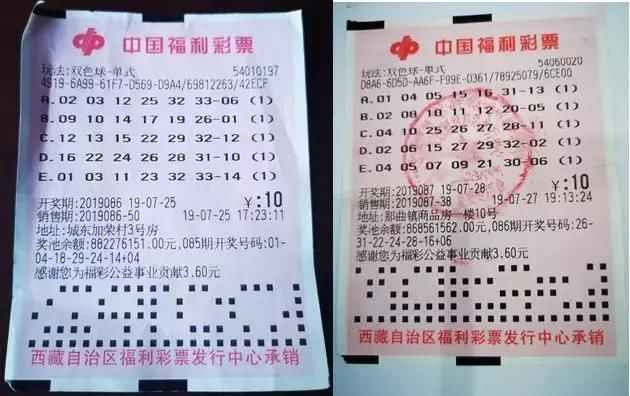 中奖的双色球