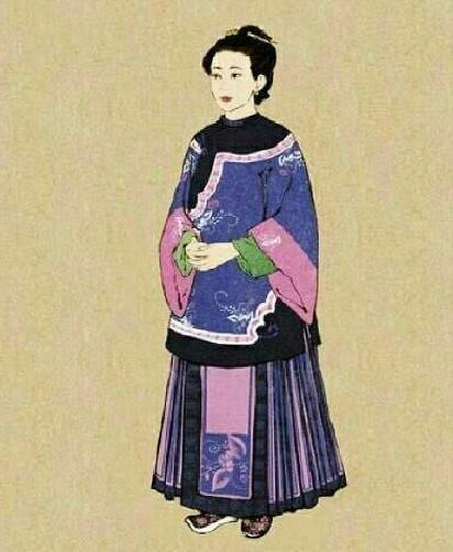 图上是清朝女人所穿的服装,像个大粽子,真是丑的无敌.