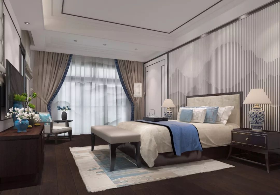 新中式卧室装修效果图,属于中国人自己的风格!