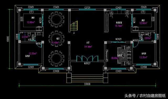 23X10米新农村双拼房，共用大堂8个套间，兄弟分房不分家