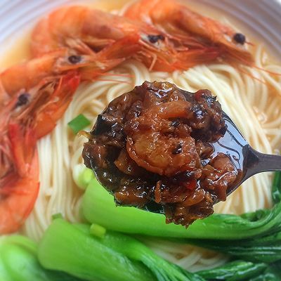 鲍鱼干贝XO酱之鲜虾汤面#网红美食我来做#