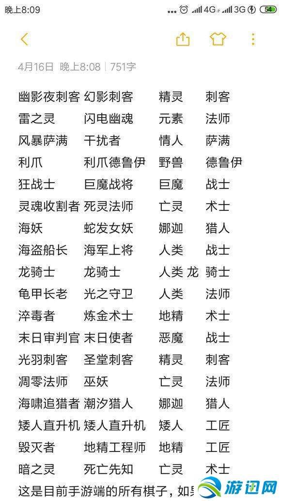 自走棋手游全旗子对应pc端游角色名称一览