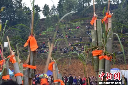 广西融水万人赶坡会 苗族姑娘成为全场焦点