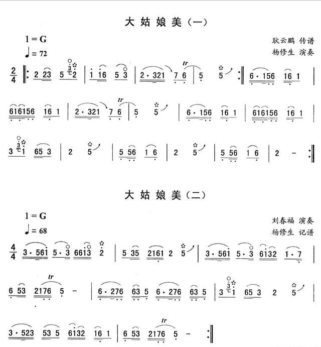 简谱 东北二人转10首选段曲谱,来看看这些二人转你有没有见过