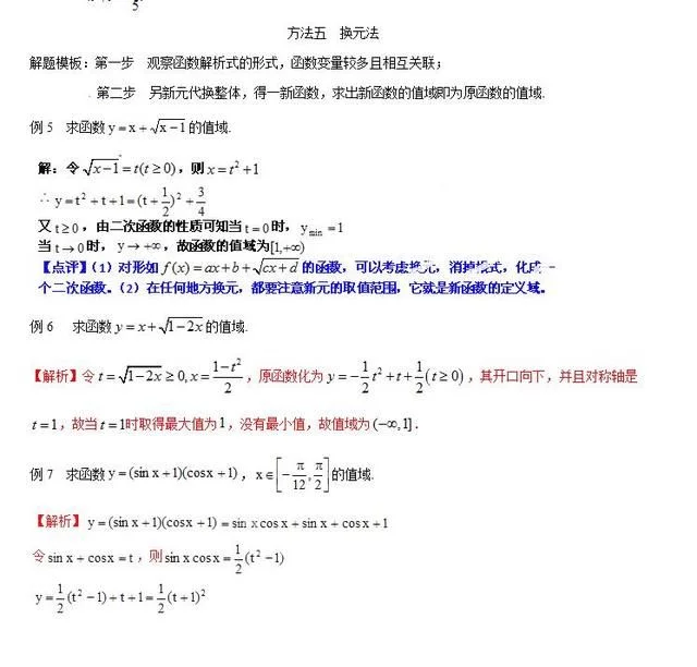 高中数学求函数值域或最值的常用10种方法汇总大全 - 行者 - wangkeqin 的博客 高中数学求函数值域或最值的常用10种方法汇总大全 - 行者 - wangkeqin 的博客