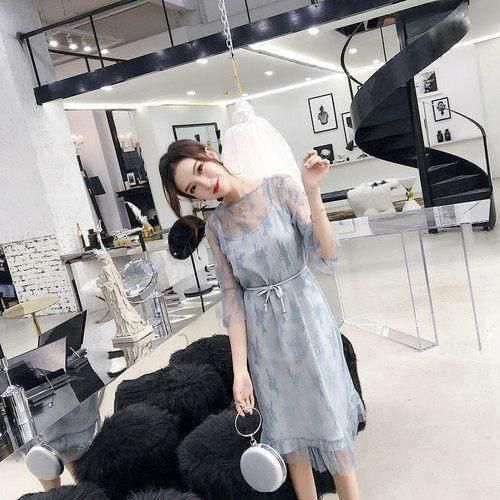 2018穿搭新款蕾丝网纱裙,温婉迷人,尽显女人优