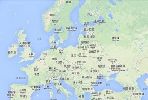 欧洲国家分布图_欧洲地图中文版大图