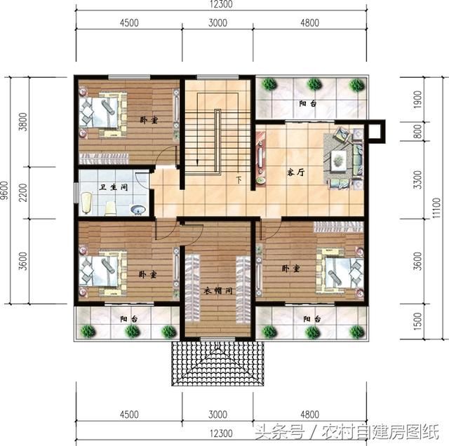 6款带烟囱的农村别墅，4款二层的，2款三层的，你喜欢哪款