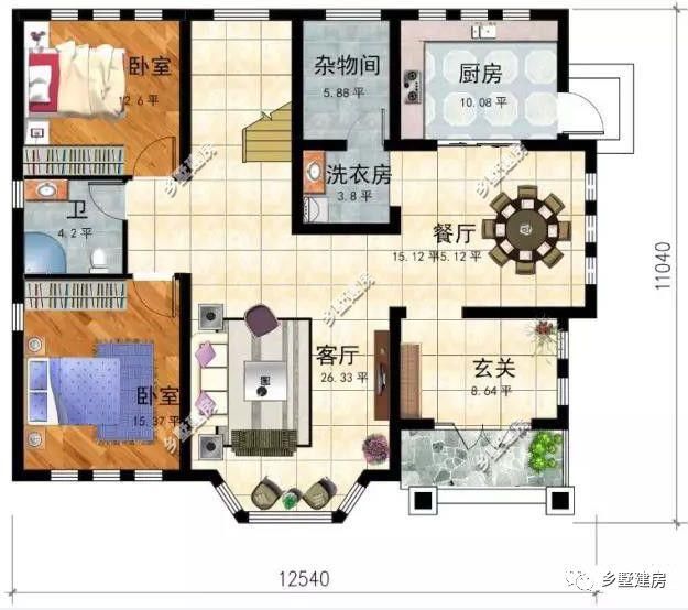 12X11米农村小别墅，5卧室带3露台，只要19万就能拿下！