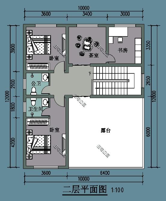 新农村别墅10米X12米，2层带露台含平面图，90后小伙爱不？