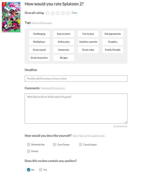 任天堂更新评价系统 不给心爱的游戏来个五星好评？