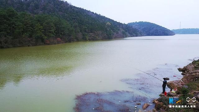 航拍初春溧水无想山 一片翠绿林海