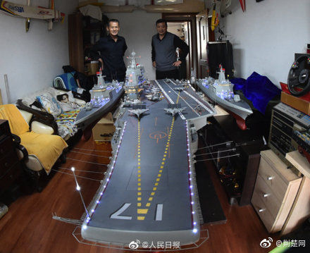爷爷团耗时7年自制航母舰队