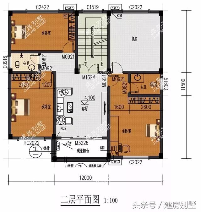 3款经典好看的三层别墅户型，不看布局看外观我就爱上了