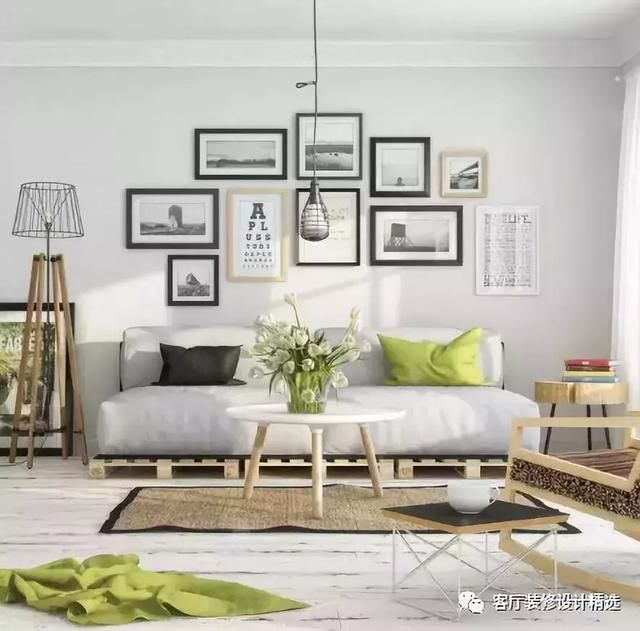 现代简约混搭北欧风格客厅装修效果图,时尚又