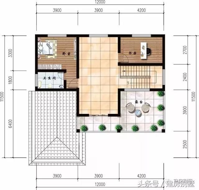 面宽12米的两栋三层别墅，第一栋造价32万，第二栋美式好特别